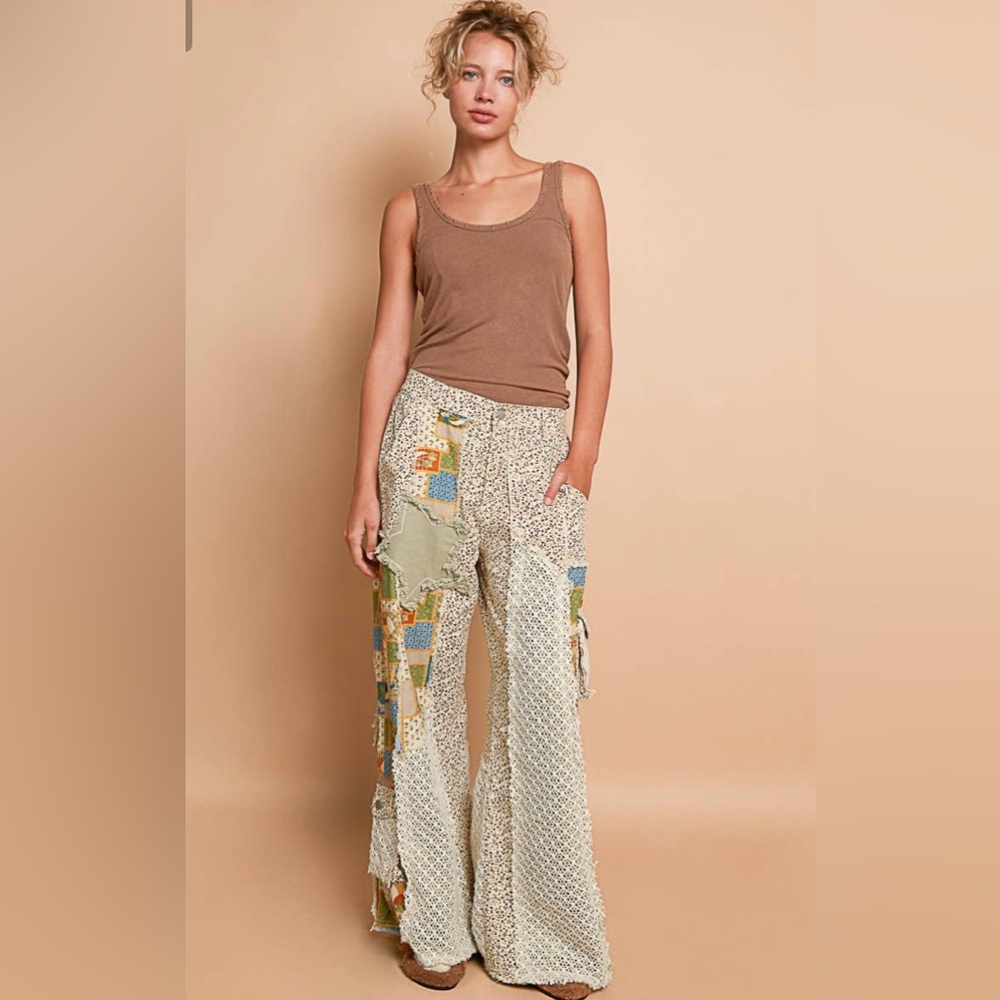 Pol New Ella James Printed Patchwork Detail Woven… - image 3